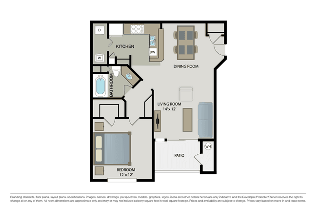 1 Bed • 1 Bath
3D Tour 22723S floor plan