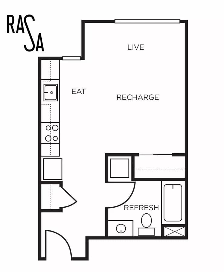 Studio 1-501 floor plan