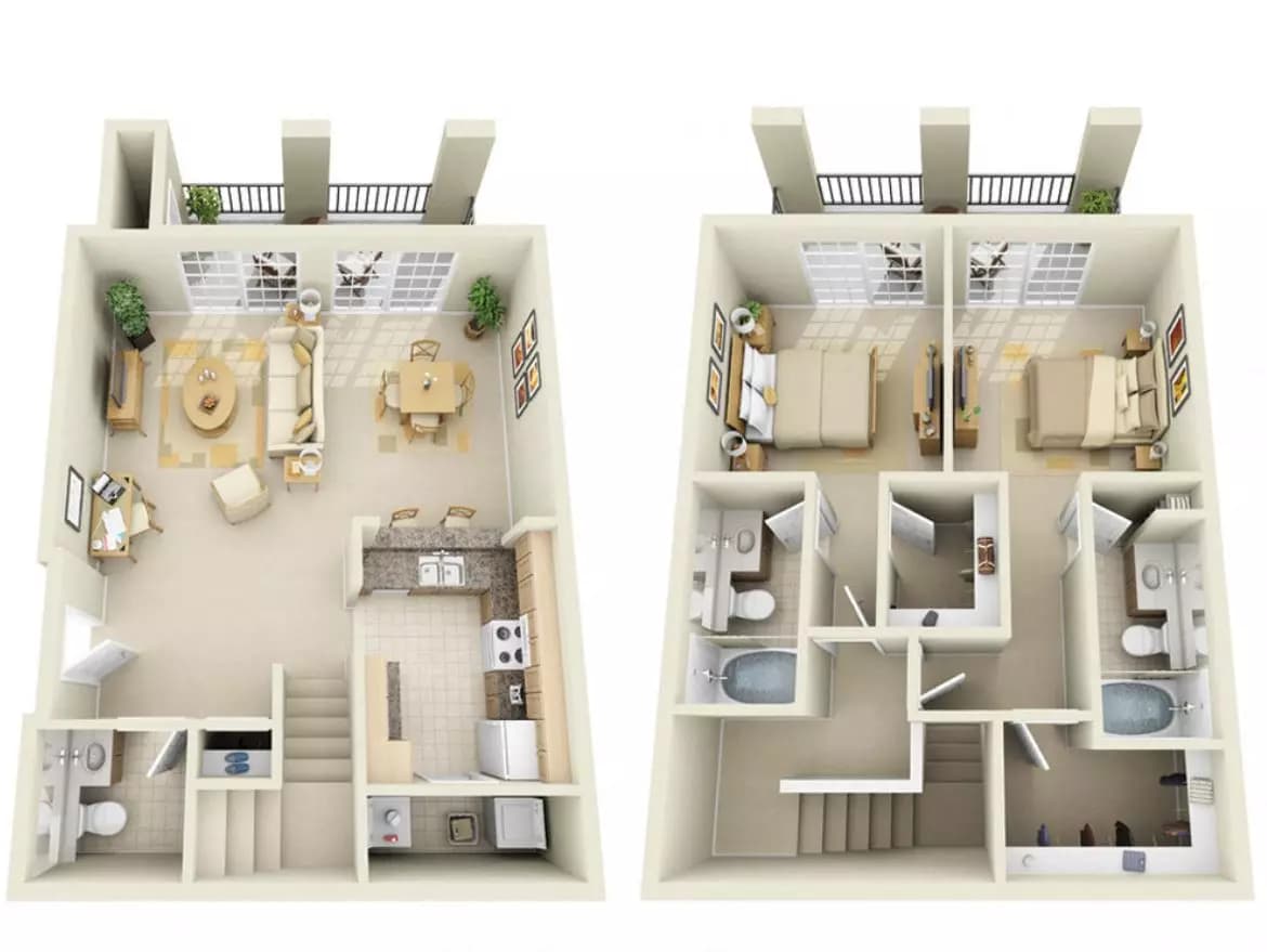 2x2A 1126 floor plan
