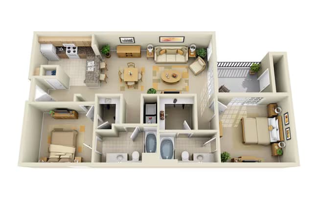 2x2C 2451 floor plan