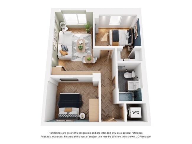 2 Beds • 1 Bath 1408 floor plan