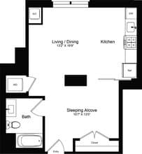 Studio H 1-505 floor plan