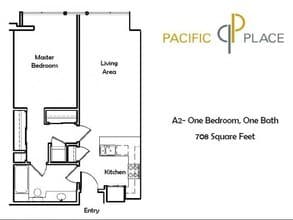1 Bed 1.5 Bath + Bonus Room 961 0420 floor plan