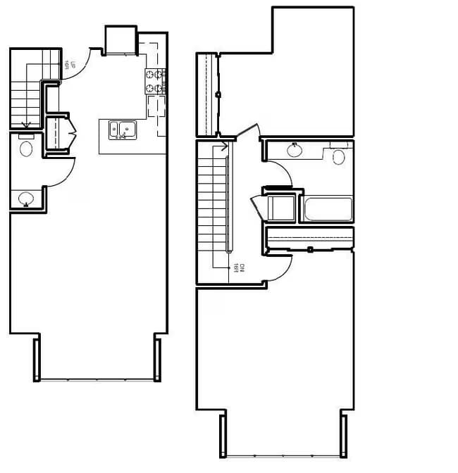 2 Bed 1.5 Bath + Den 1036 0411 floor plan