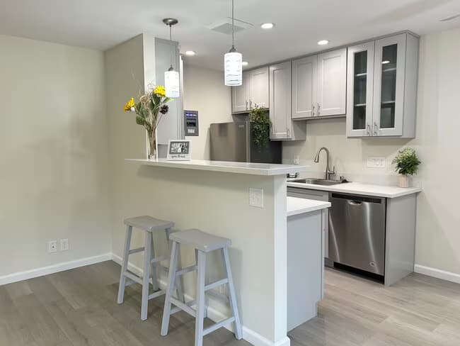 1 bed 1 bath with washer dryer LVP floor floor plan