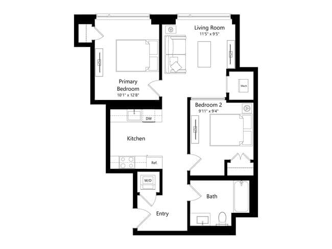 Two Bedroom A 0311 floor plan