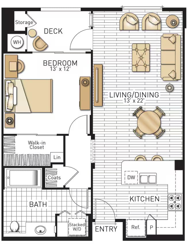Cadiz - One Bedrooms 1154 floor plan