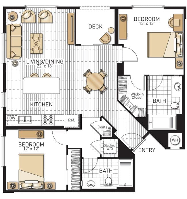 Cadiz - Two Bedrooms 2111 floor plan