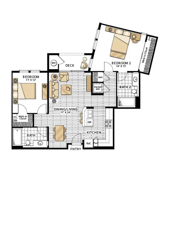 Verona - Two Bedrooms 1095 floor plan