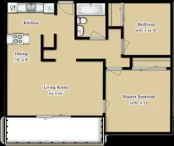 2x1 104 floor plan