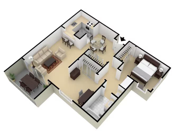 2 Bedroom floor plan