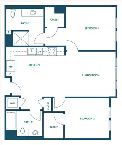 2Bed/2Bath C - Signature 207 floor plan