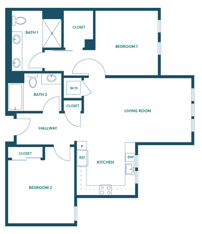 2Bed/2Bath D -Signature 201 floor plan