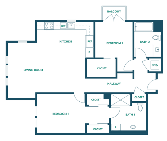 2Bed/2Bath N - Signature 212 floor plan