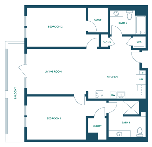 2Bed/2Bath S - Signature 204 floor plan
