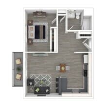 1 Bedroom 1 Bath floor plan