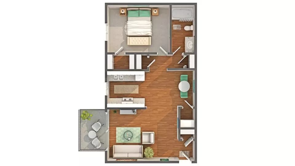 1 Bed • 1 Bath 2 floor plan
