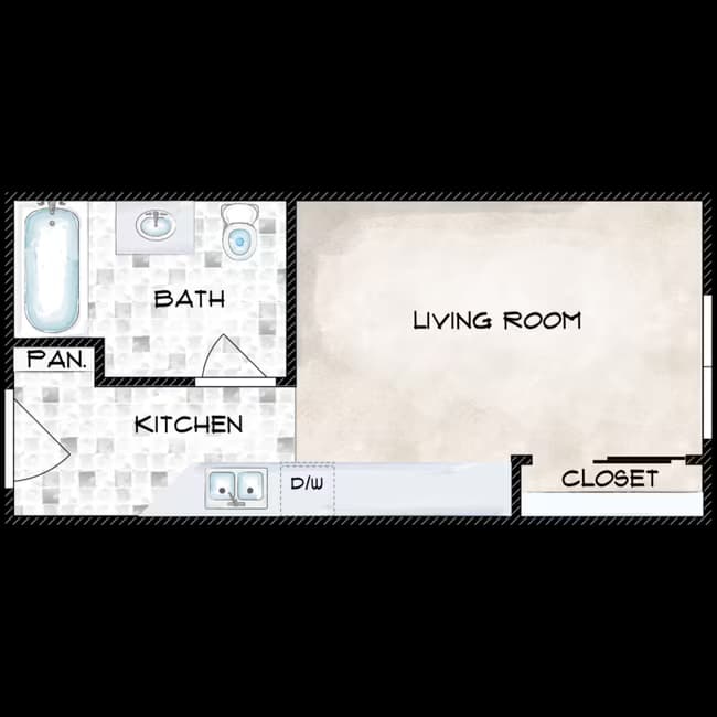 Studio Large floor plan