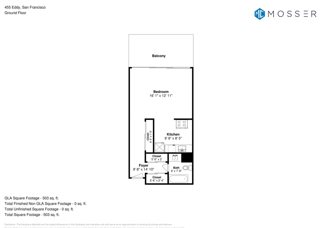 Studio E0615 floor plan