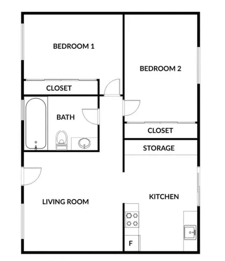 2x1 floor plan