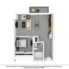 1x1 B E613 floor plan