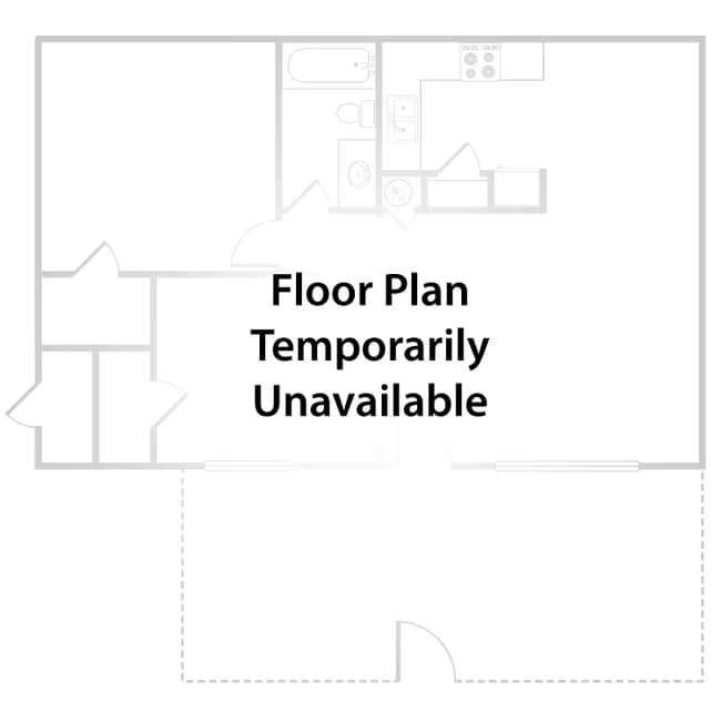 2 Bed 1 Bath 212 floor plan