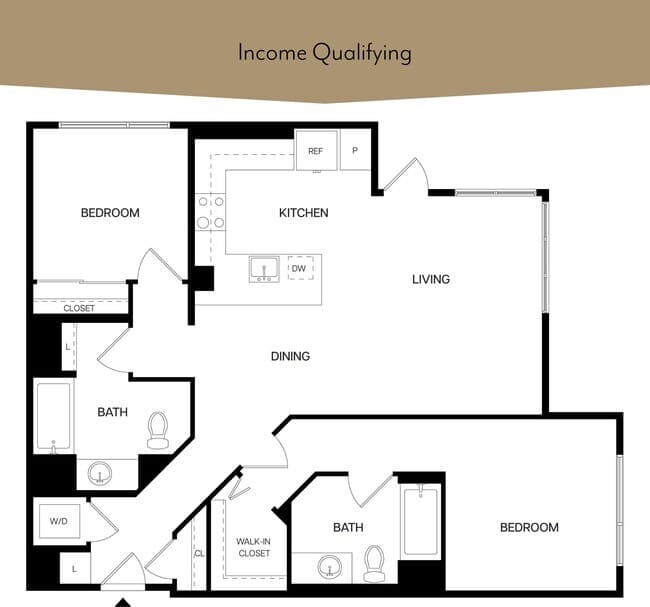 2 Bed/2 Bath-B4 BMR 767 floor plan