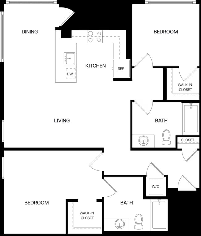 2 Bed/2 Bath-B6 400 floor plan