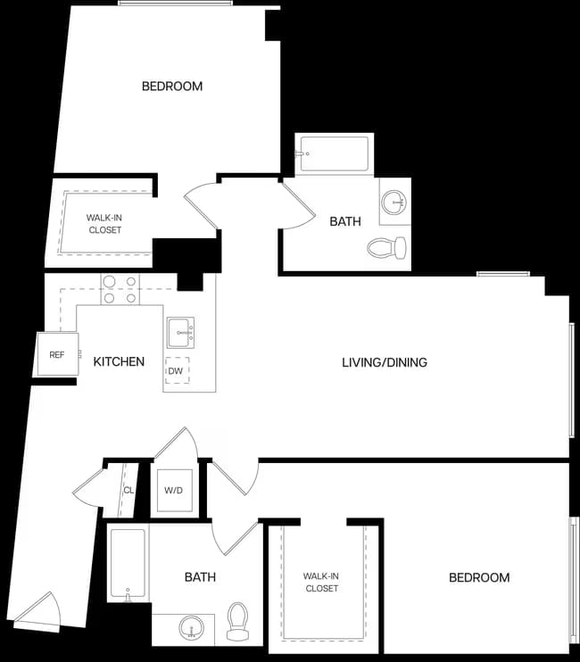 2 Bed/2 Bath-B8 110 floor plan