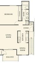 1BD, 1BTH A 32 floor plan