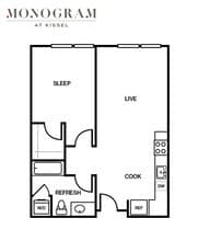 1D 1-607 floor plan