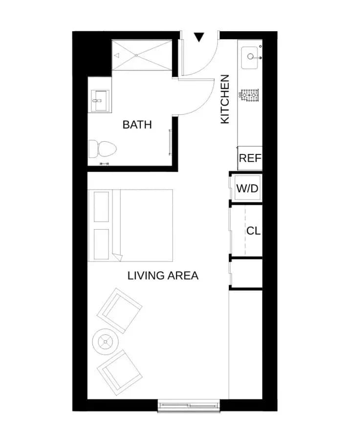 Studio • 1 Bath 218 floor plan