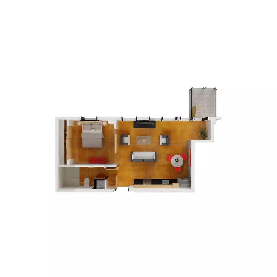 1 Bed • 1 Bath 0301 floor plan
