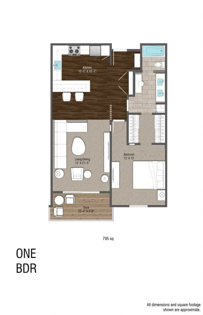 One Bedroom Floor Plan L K-212 floor plan