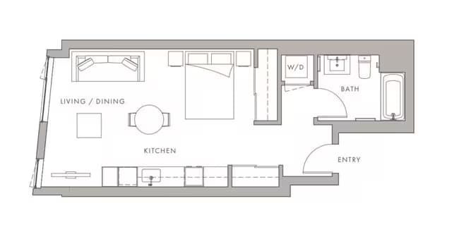 0BD, 1BTH S4 floor plan