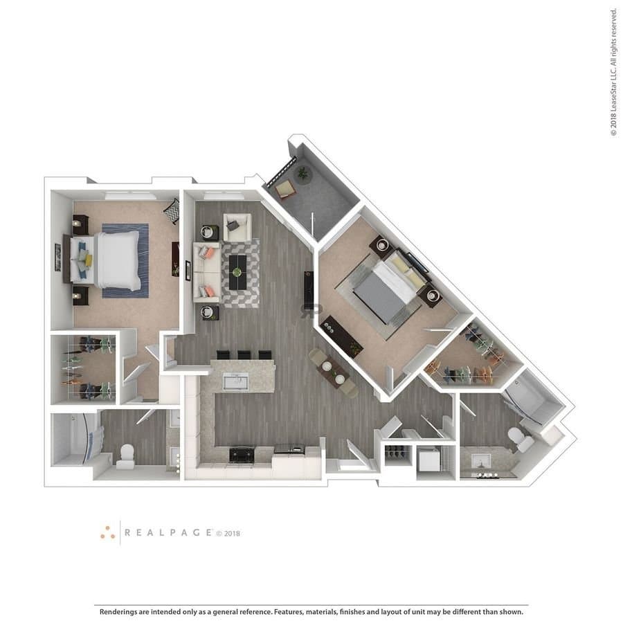 2 Beds • 2 Bath 759 floor plan
