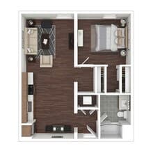 1 Bed • 1 Bath 230 floor plan