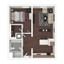1 Bed • 1 Bath 515 floor plan