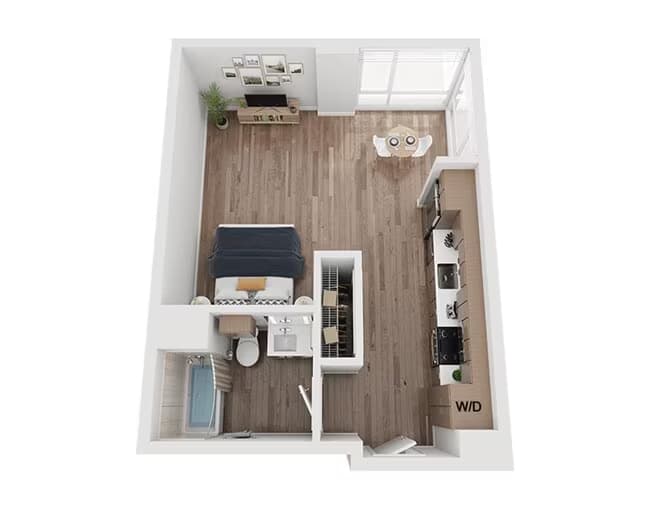 Studio E1D 1 - 304 floor plan