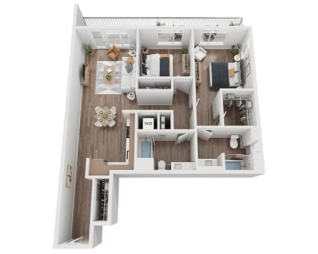 Two Bedroom B2D 1 - 205 floor plan
