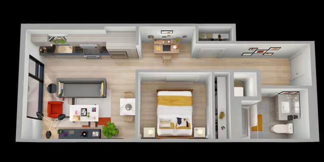 1 Bed • 1 Bath 310 floor plan
