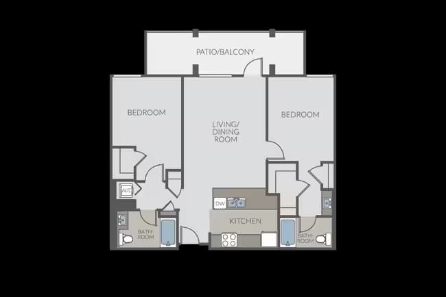 2 Beds • 2 Bath
3D Tour 106 floor plan
