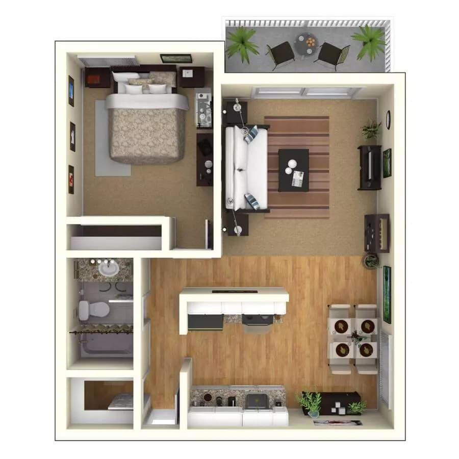1 Bed • 1 Bath WAIT1 floor plan