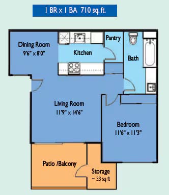 1 Bedroom floor plan