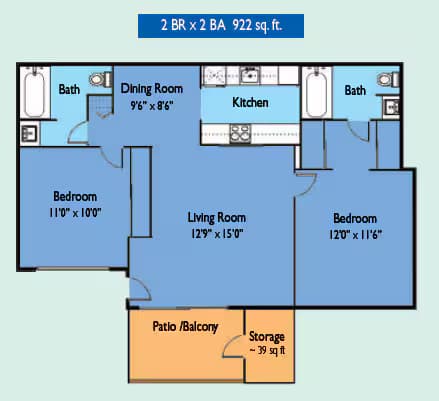2 Bedroom floor plan