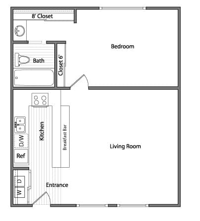 Amalfi 1x1 floor plan