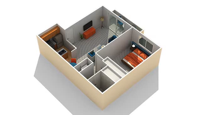1 Bed • 1 Bath 248 floor plan
