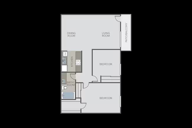2 Beds • 1 Bath
3D Tour 217 floor plan