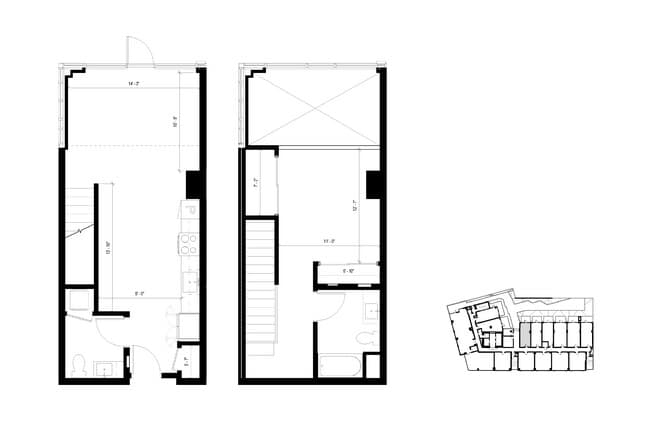 A4th 1 Bedroom Loft 0309 floor plan