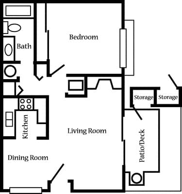 1 Bed • 1 Bath 026-2619 floor plan